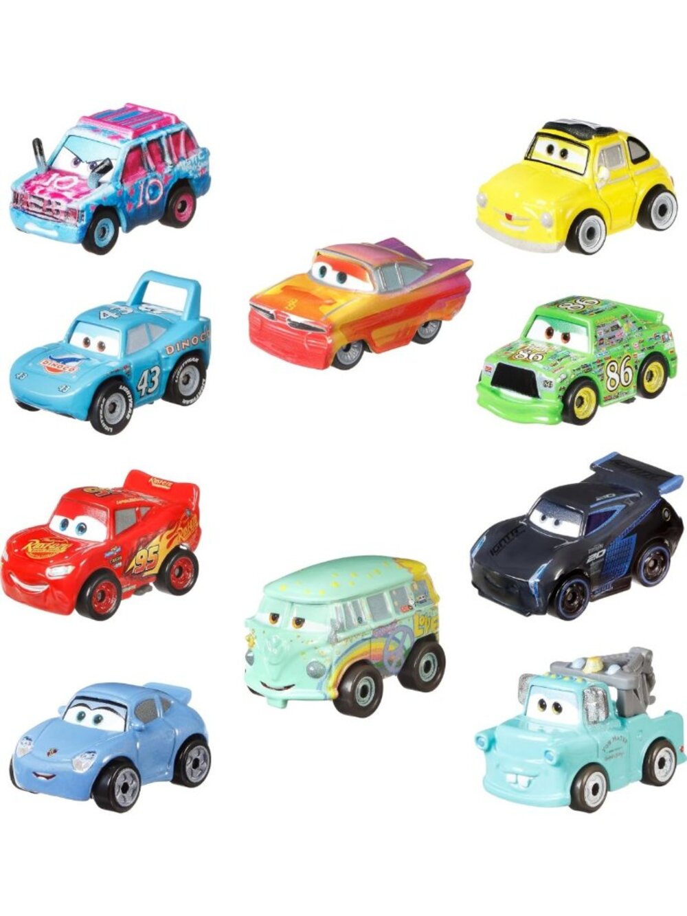Disney Pixar Cars Mini Racers 10-Pack - Collectible Toy Vehicles for Kids